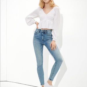 American Eagle Lu(x)e Super High-Waisted Jegging Jean Rocky Blue